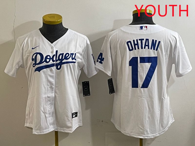 Youth Los Angeles Dodgers #17 Ohtani White Game 2025 Nike MLB Jersey style 318->youth mlb jersey->Youth Jersey